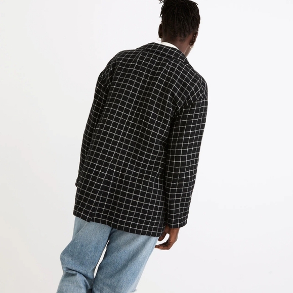 Madewell Waffleback Shaw Blazer in Windowpane Size Medium - Picture 3 of 8